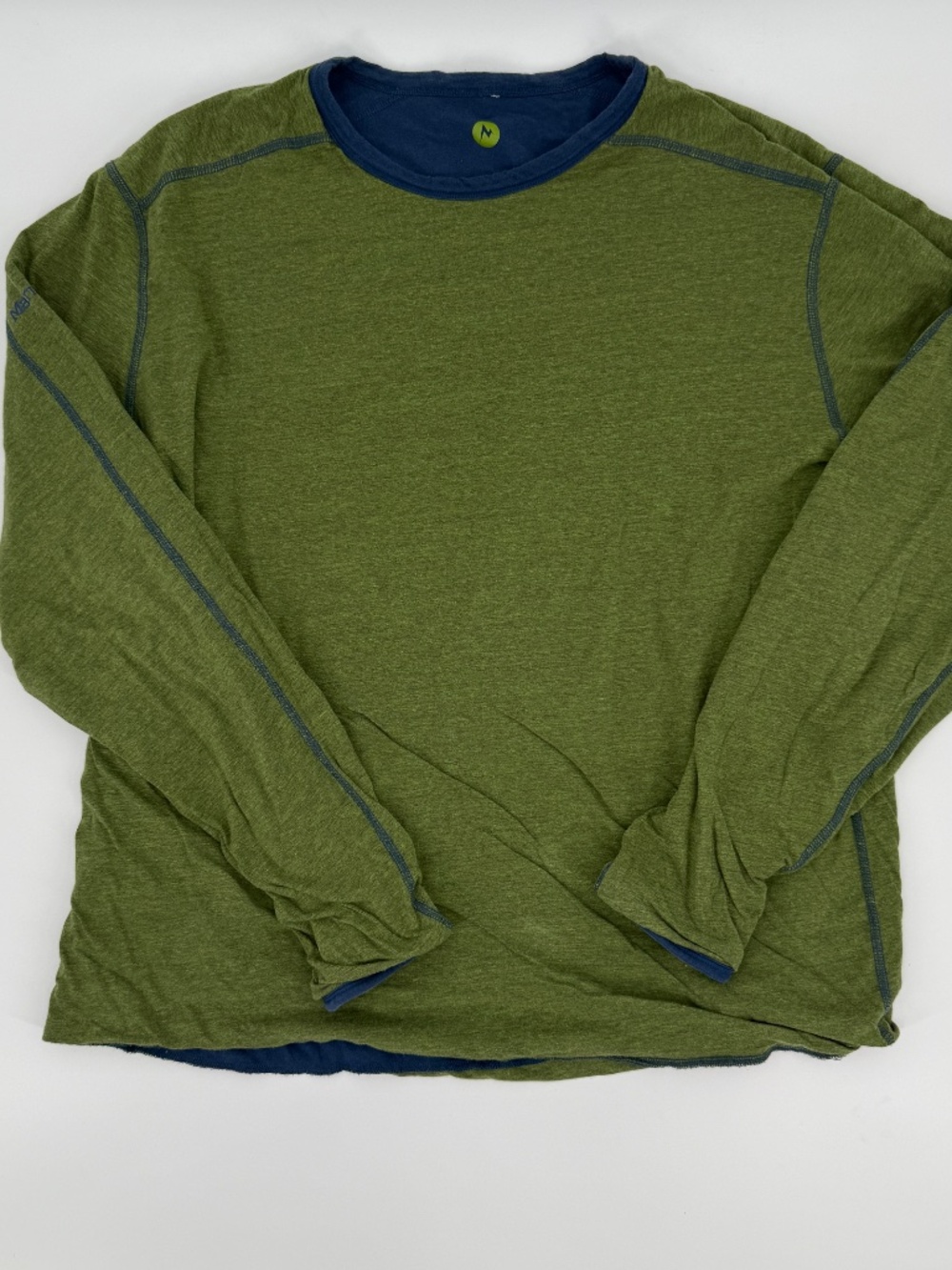 Marmot Reversible Long Sleeve Crewneck Blue Green Trail Gorpcore  Hiking Men L